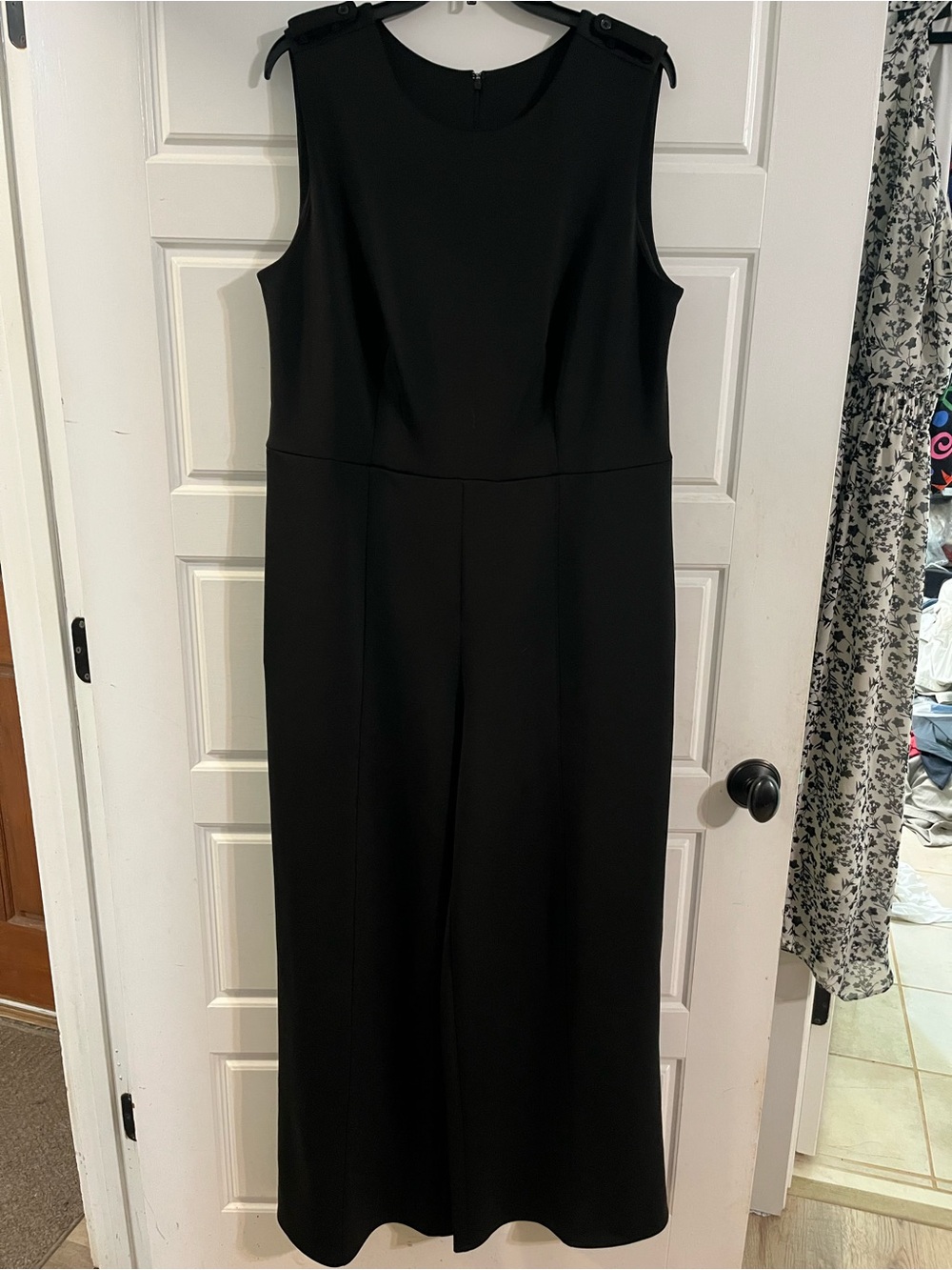 Lane Bryant Black Sleeveless Wide-Leg Jumpsuit